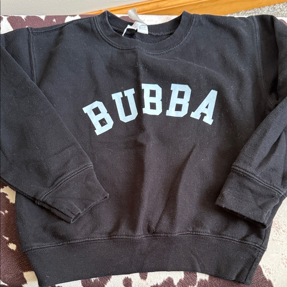 Rabbit Skins Black Sweatshirt with Blue Lettering